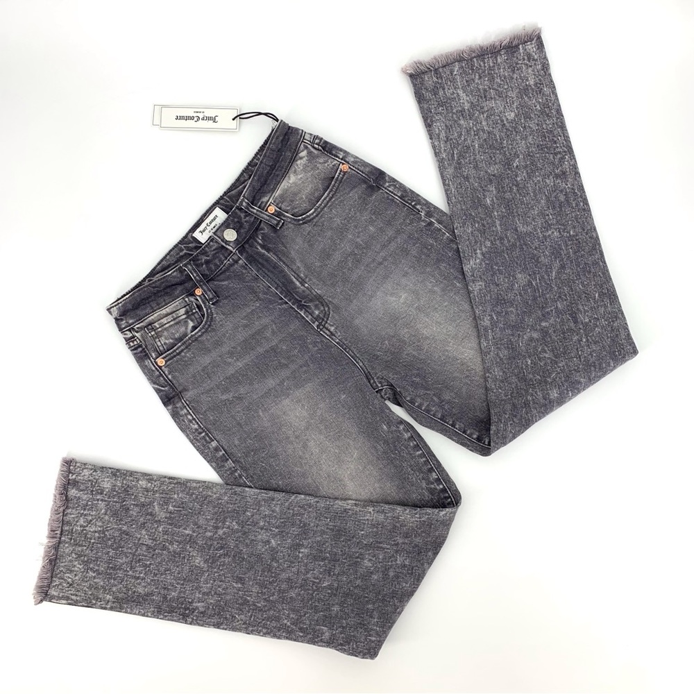 Juicy Couture NWT Grey Marble Wash Venice Straight Leg High Rise Ankle Jeans, 27